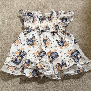 Janie and Jack Blue and Orange Floral Dress